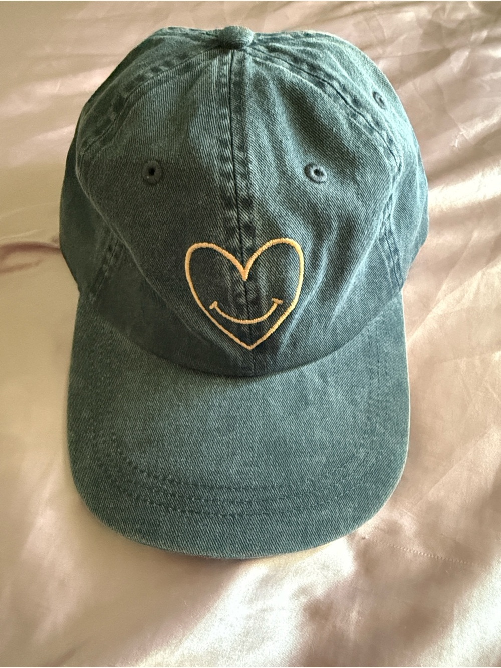 cinq‎ a sept Denim Baseball Cap with Embroidered Heart